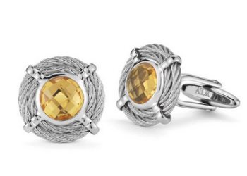 Picture of ALOR&reg; Gentlemen's Round Citrine Cuff Links