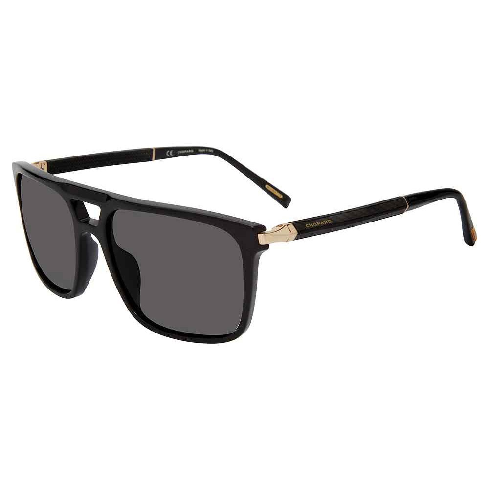 Picture of Chopard Square Polarized Sunglasses - Shiny Black/Smoke