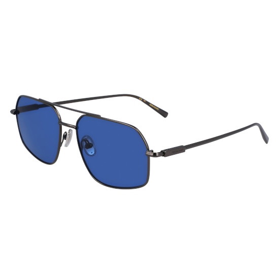 Picture of Ferragamo Prisma Navigator Sunglasses - Dark Gunmetal/Blue