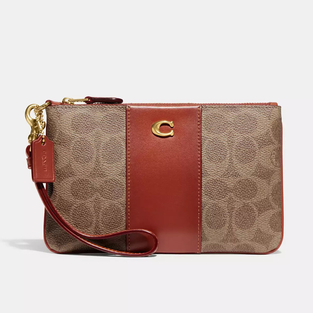 Picture of Coach Signature Essential Small Wristlet - Tan Caramel