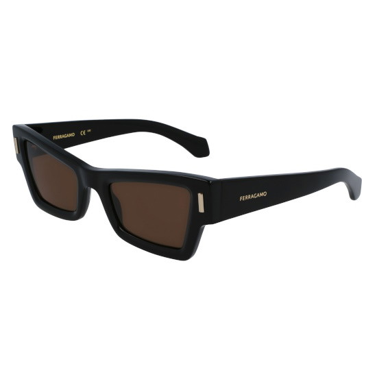 Picture of Ferragamo Rivets Rectangle Sunglasses - Black