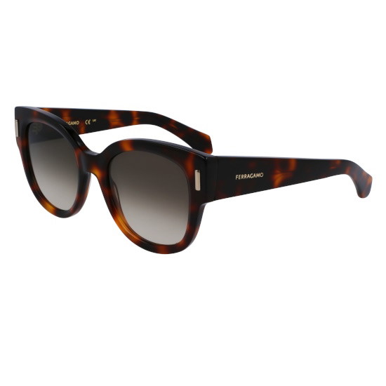 Picture of Ferragamo Rivets Tea Cup Sunglasses - Tortoise