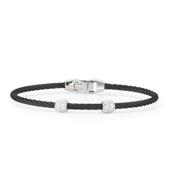 Picture of ALOR Black Cable Double Station Stackable Bracelet