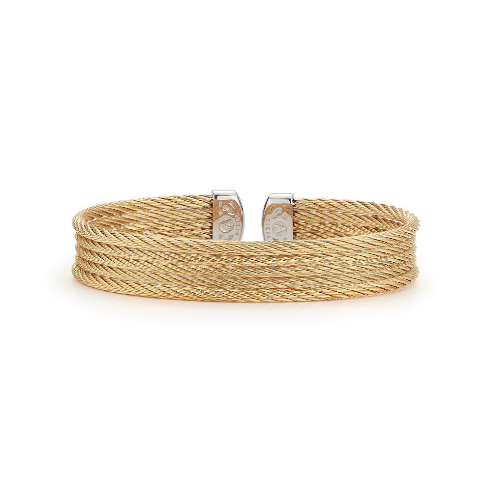 Picture of ALOR Classique Yellow Steel Cable Bangle
