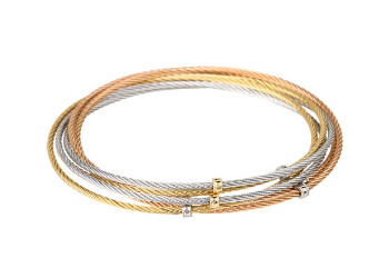 Picture of ALOR Modern Cable Mix 6 Row  Bangles