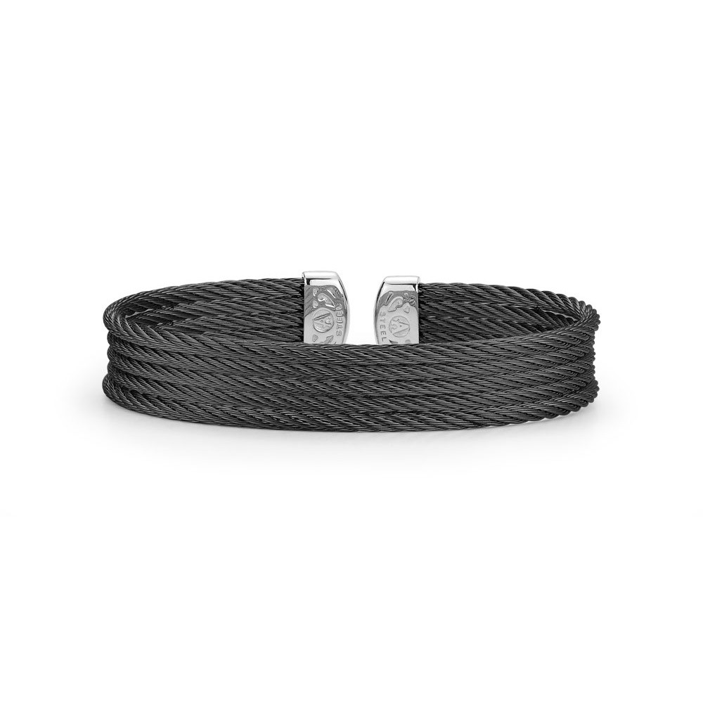 Picture of ALOR Noir Black Steel Cable Bangle