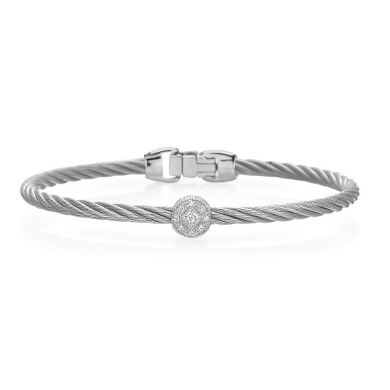Picture of ALOR Grey Cable 18K White Gold 0.05tcw Diamonds Bracelet