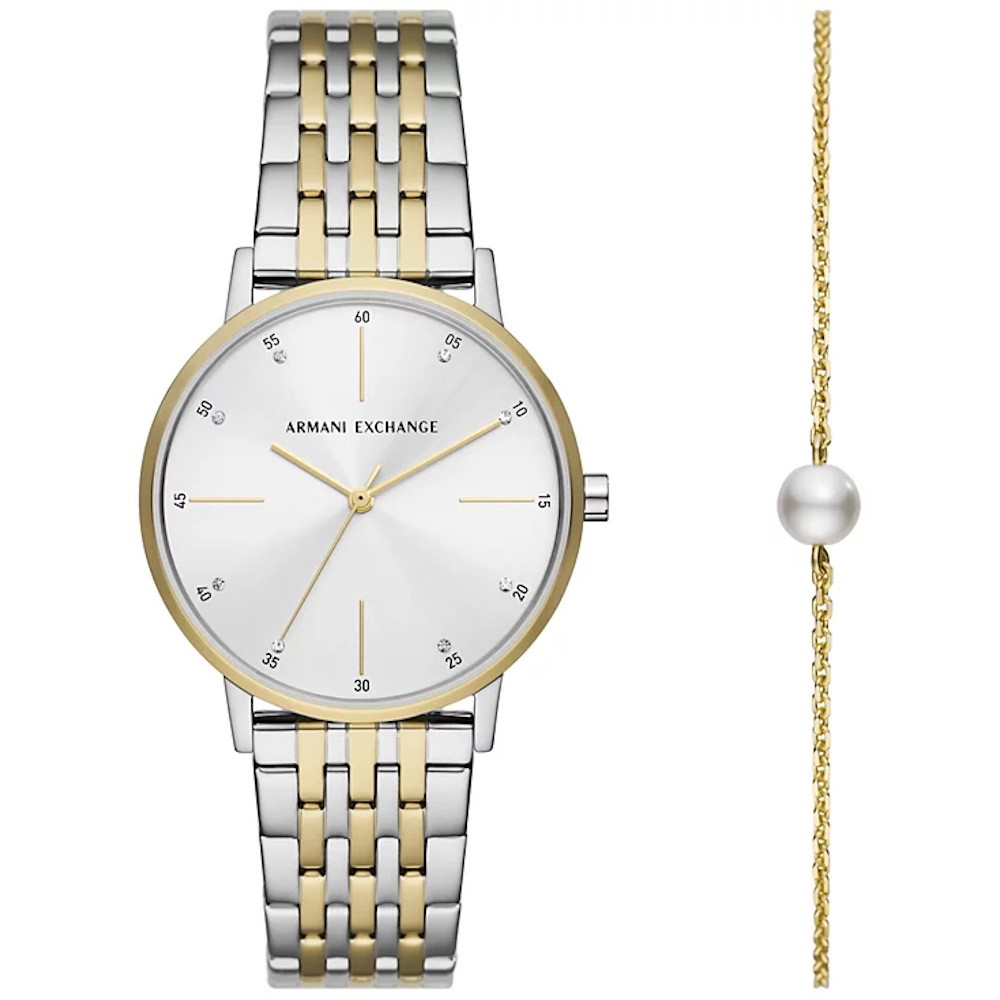 Picture of Armani Exchange Two-Tone Stainless Steel Watch & Bracelet Set