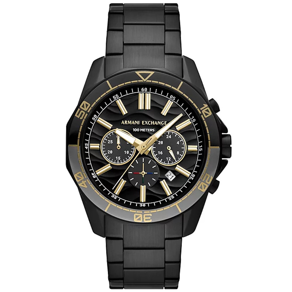 Picture of Armani Exchange Chrono Black Stainless Steel Watch w/ Blk Dial