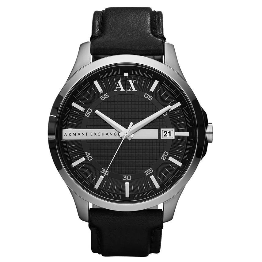 Picture of Armani Exchange Men's Smart Black Leather Strap Watch