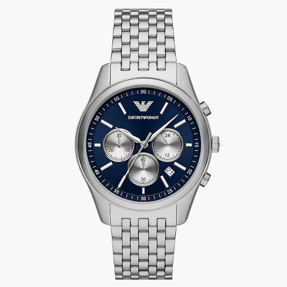 Picture of Emporio Armani Chronograph Stainless Steel Watch w/ Blue Dial