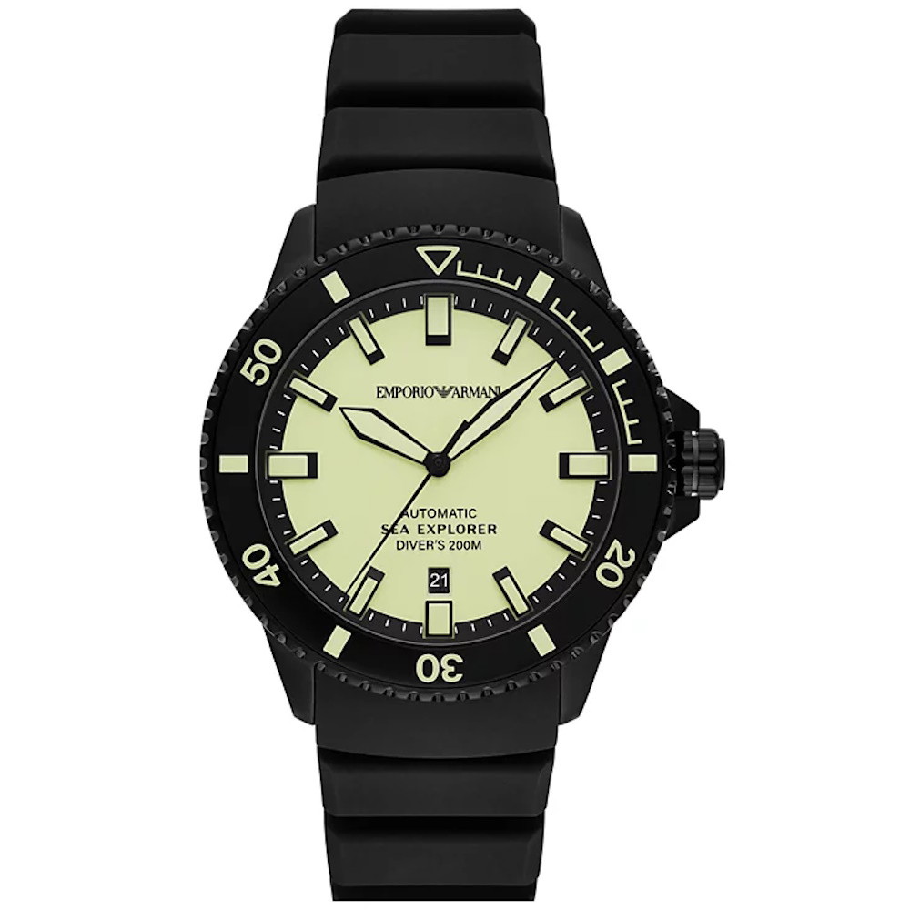 Picture of Emporio Armani Sea Explorer Automatic Black Silicone Watch