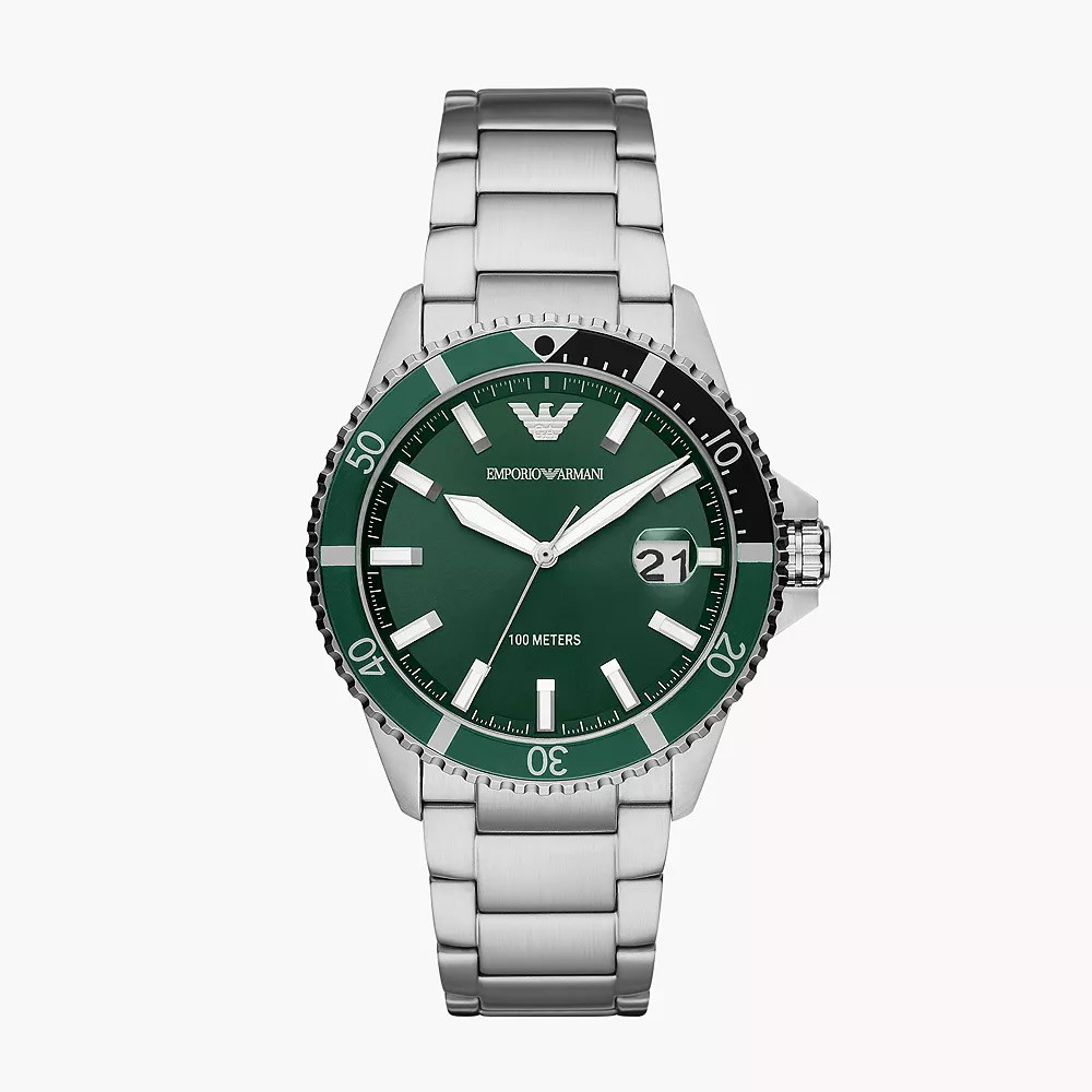 Picture of Emporio Armani World Explorer Stainless Steel Watch-Green Dial