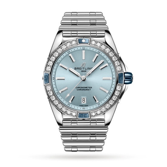 Picture of Breitling Super Chronomat Auto 38 with Blue Dial & Diamonds