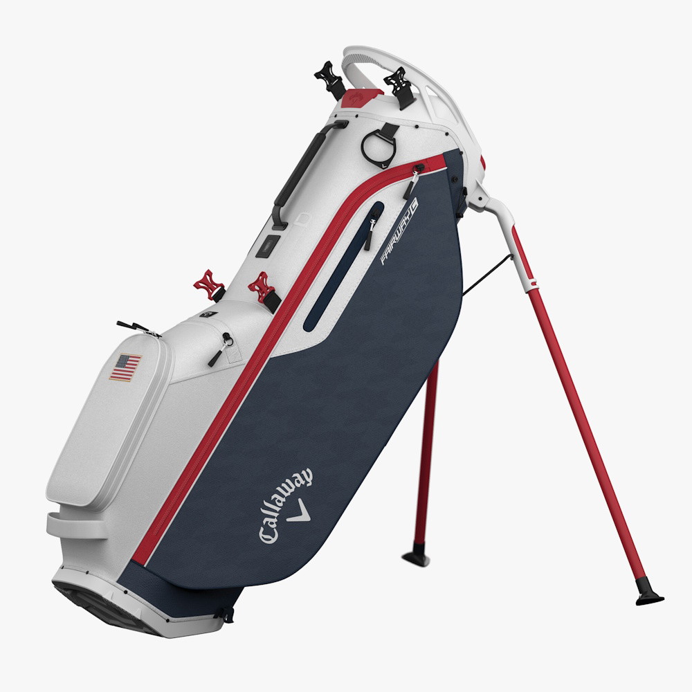 Picture of Callaway Fairway C Stand Bag - White/Navy HND/Red/Flag