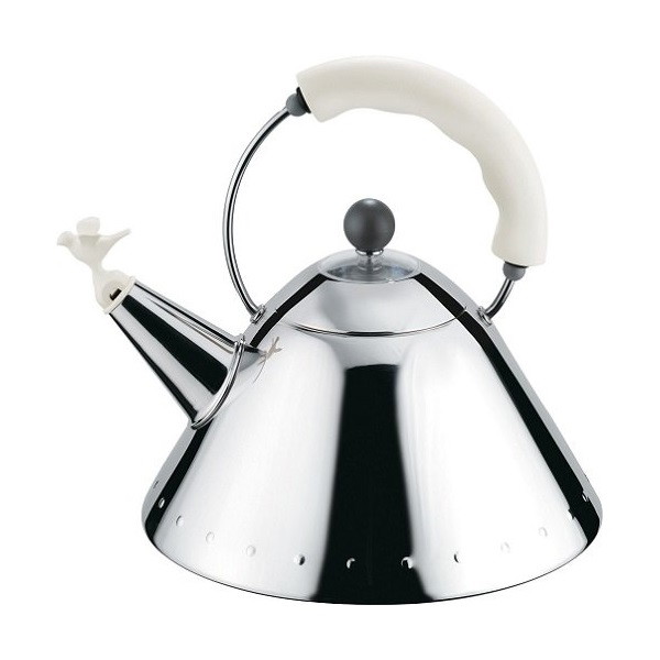 Picture of Alessi Kettle with Bird-Shaped Whistle - White