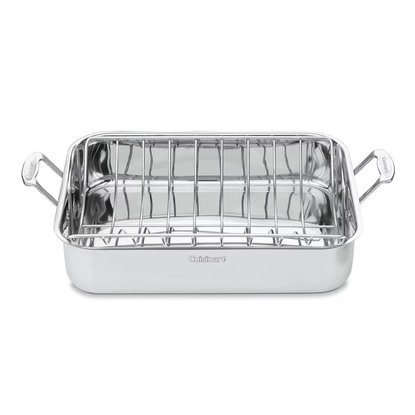 Picture of Cuisinart Classic Stainless Steel 16'' Roasting Pan with Rack