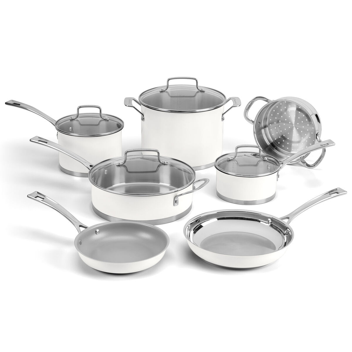 Picture of Cuisinart Matte White Stainless 11-Piece Cookware Set