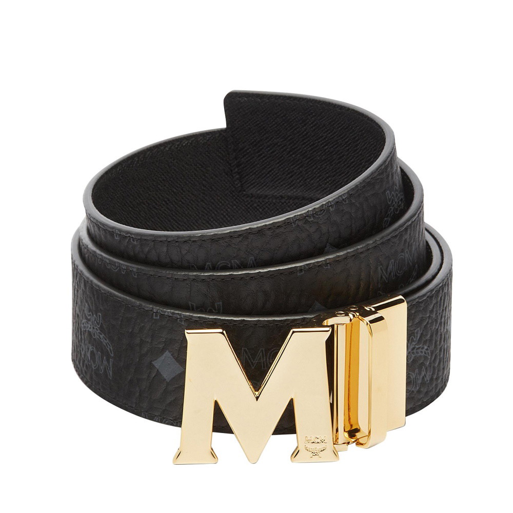 Picture of MCM Claus Reversible Belt - Black with Gold Buckle