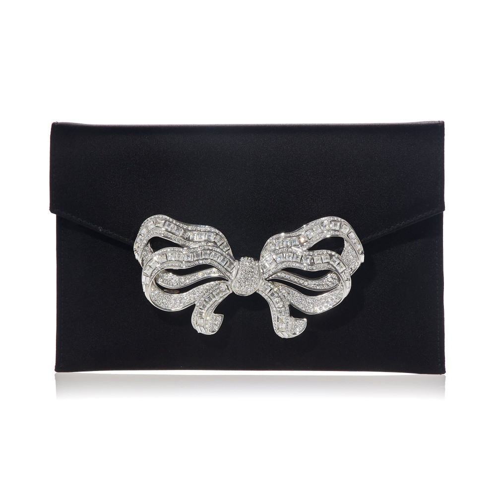 Picture of Judith Leiber Bow Envelope - Silver Black