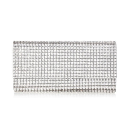 Picture of Judith Leiber Perry Fullbead Clutch - Silver