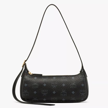 Picture of MCM Aren Shoulder Bag in Visetos - Black