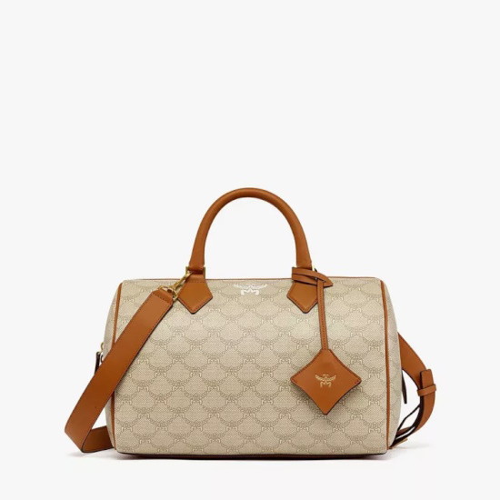 Picture of MCM Ella Medium Boston Bag in Lauretos - Oatmeal