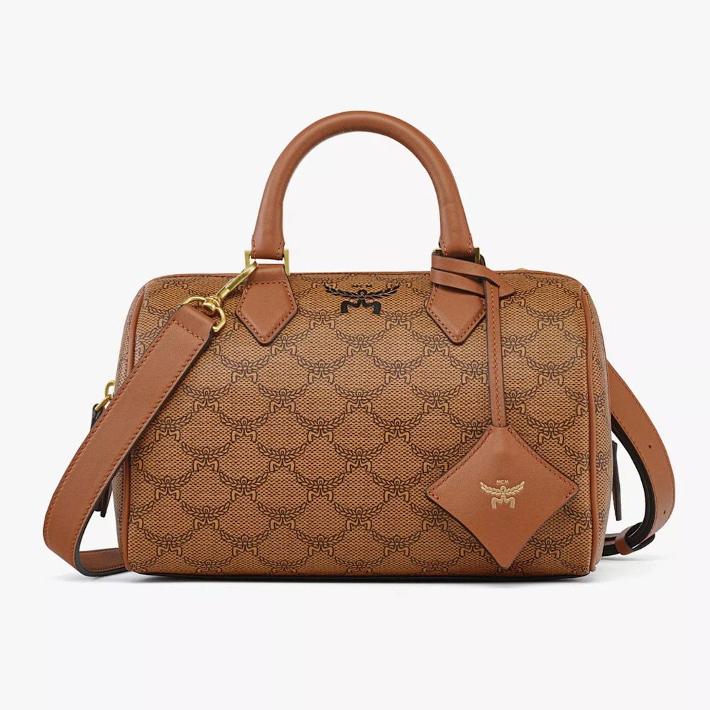 Picture of MCM Ella Small Boston Bag in Lauretos - Cognac