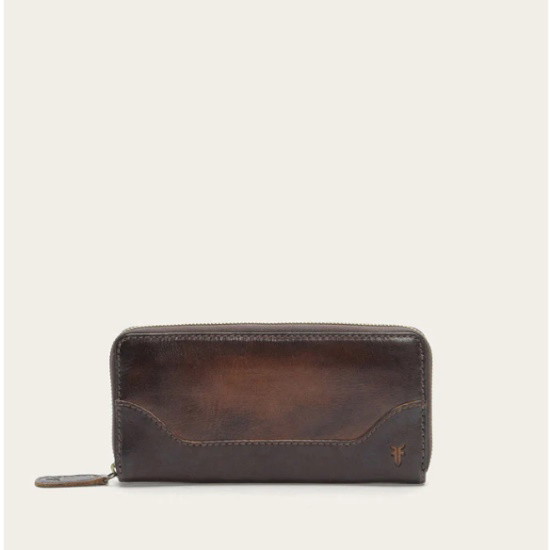 Picture of Frye Melissa Zip Wallet - Dark Brown