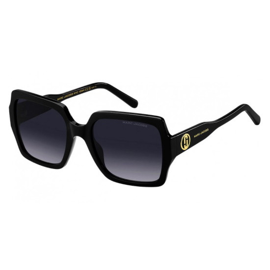 Picture of Marc Jacobs Square Black Sunglasses with Grey Shaded Lens