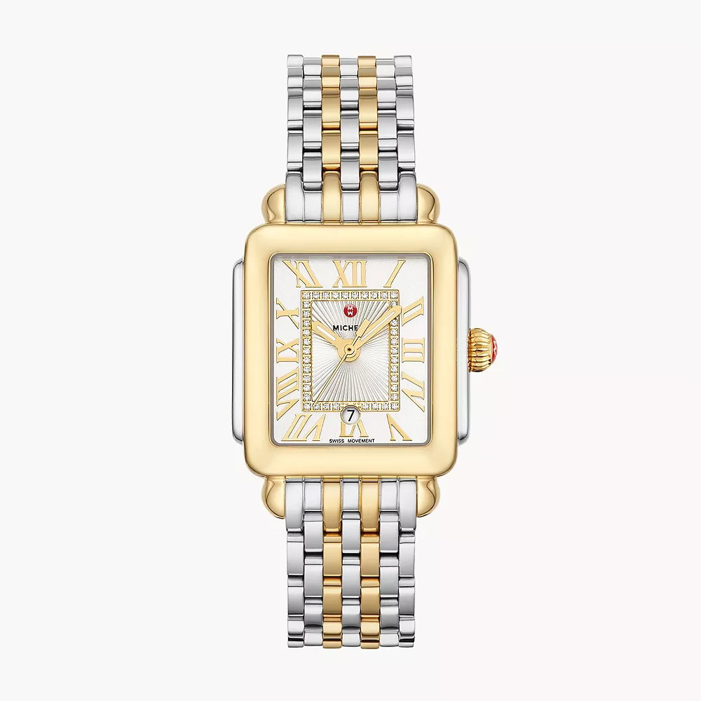 Picture of Michele Deco Madison Mid 18K Gold-Plated Watch w/ Diamond Dial
