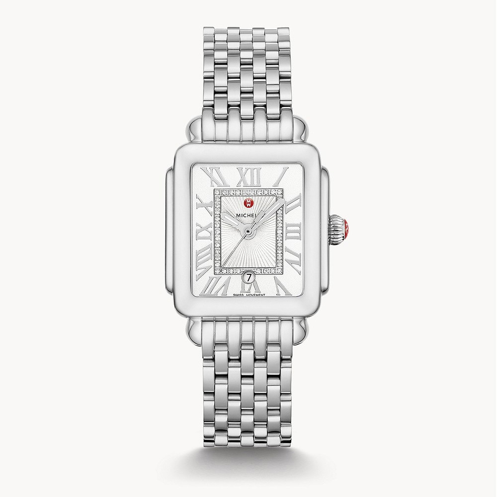 Picture of Michele Deco Madison Mid Stainless Steel Diamond Dial Watch