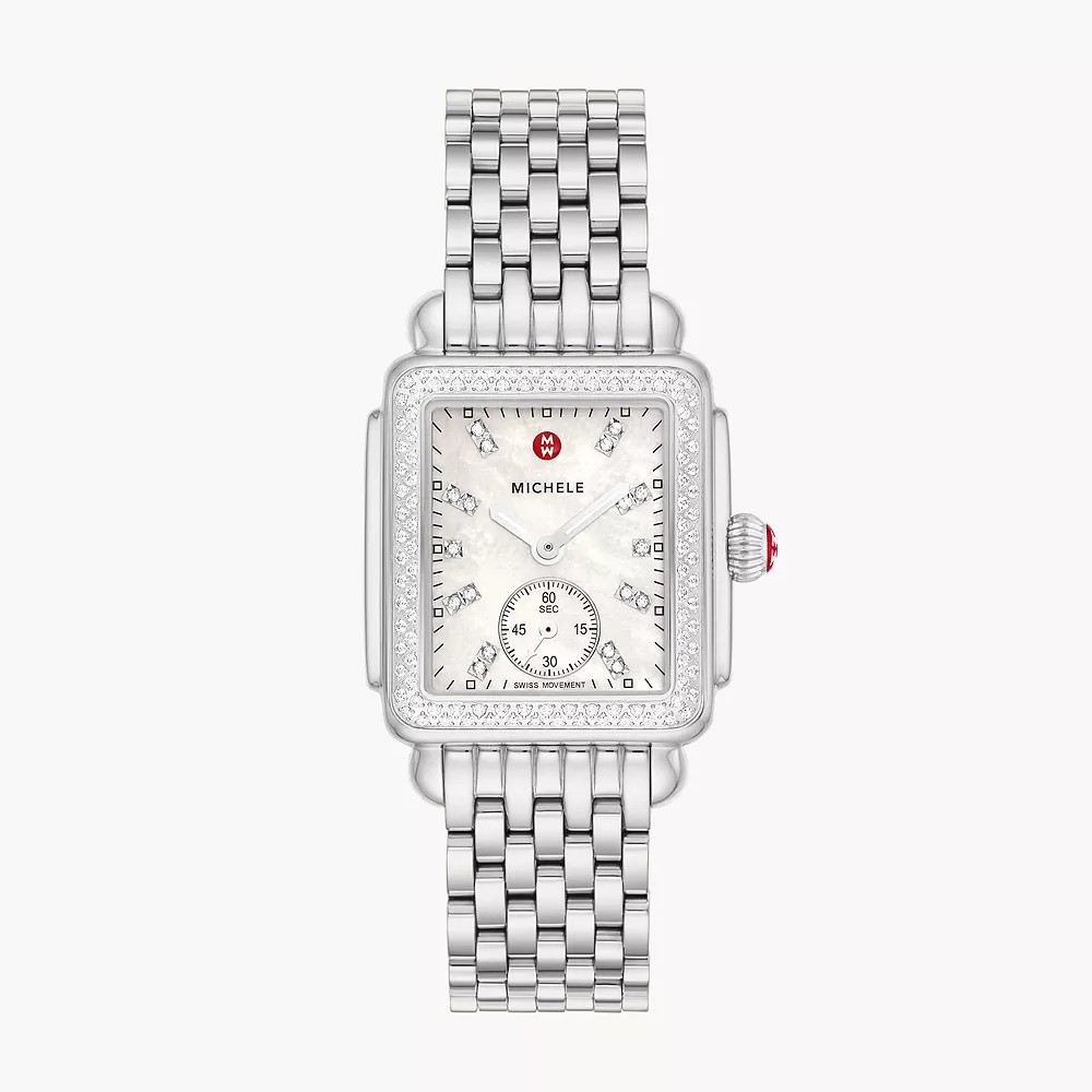 Picture of Michele Deco Mid Diamond Stainless Steel Watch