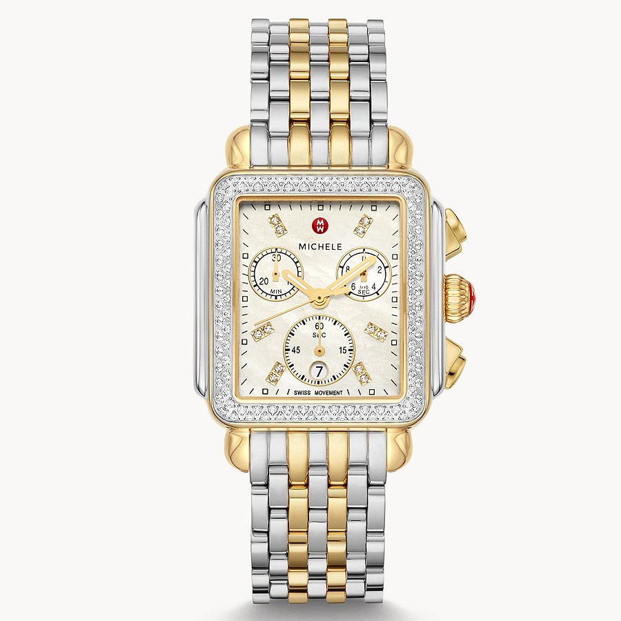 Picture of Michele Deco Two-Tone 18K Gold Diamond Watch