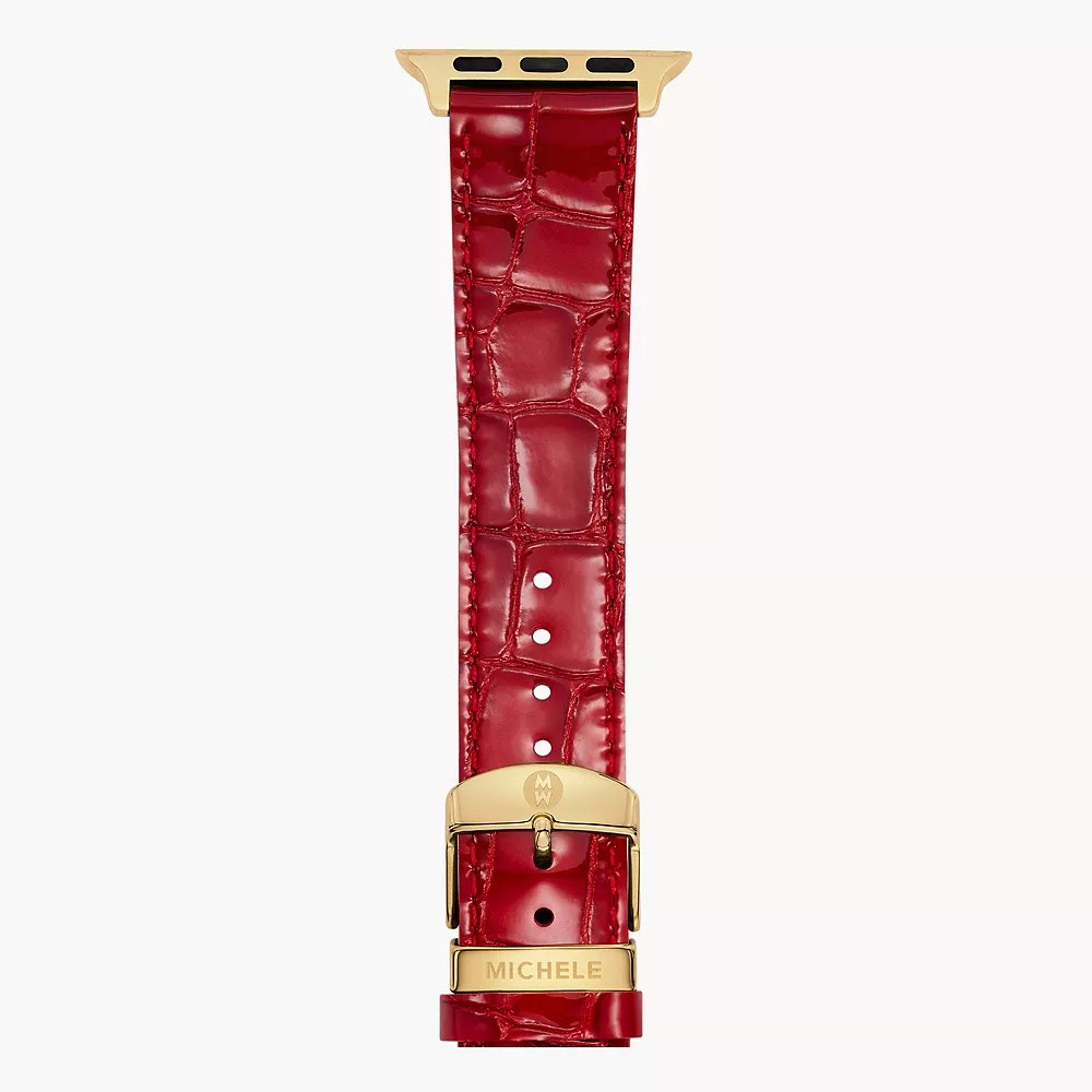 Picture of Michele Ruby Red Leather Band for Apple Watch