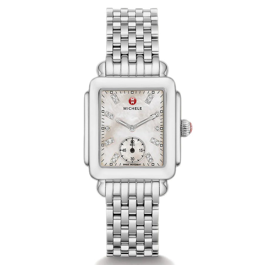 Picture of Michele&reg; Deco 16 Stainless Steel Watch with Diamond Dial