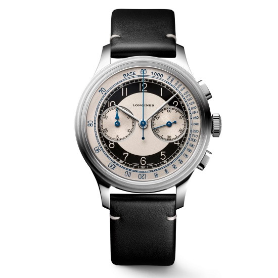 Picture of Longines Heritage Classic Chrono with Black Leather Strap
