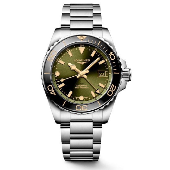 Picture of Longines Hydroconquest GMT Stainless Steel Watch w/ Green Dial