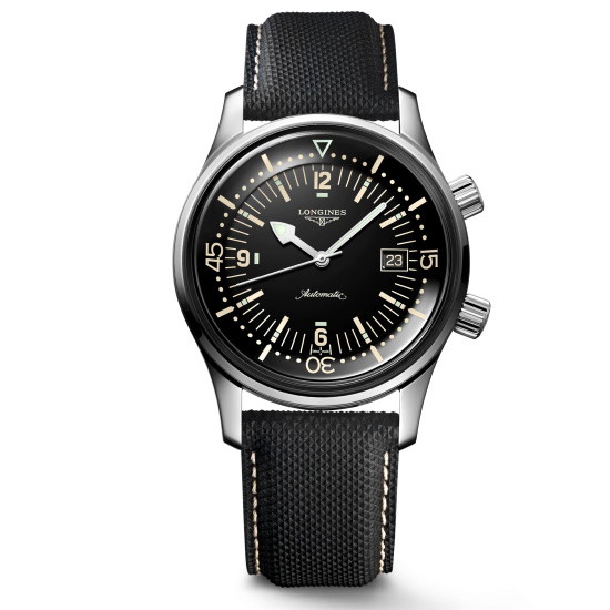 Picture of Longines Legend Diver Watch with Black Leather Strap