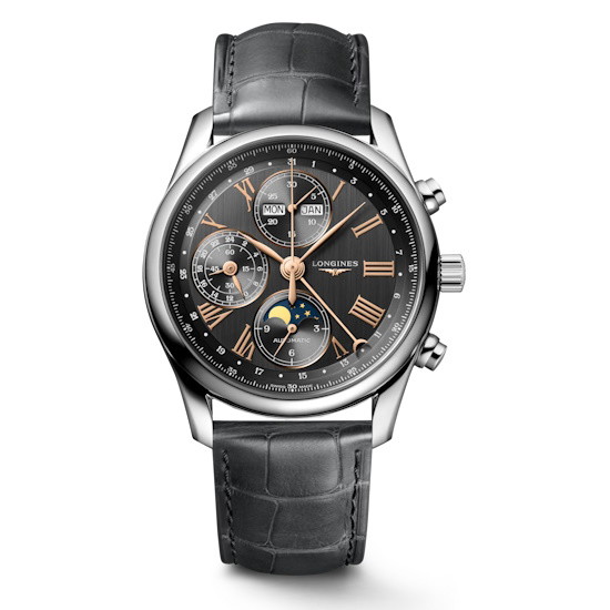 Picture of Longines Master Collection Chrono Moonphase with Leather Strap