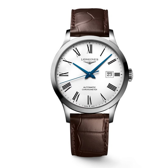 Picture of Longines Record 40mm Auto Chronometer Watch with Leather Strap