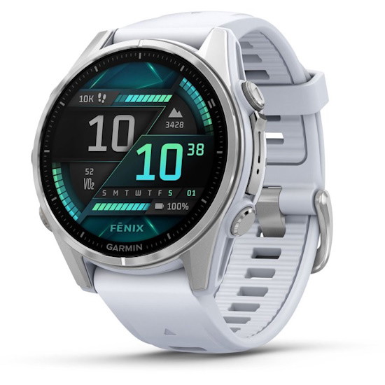 Picture of Garmin fenix 8 AMOLED - Silver with Whitestone Silicone Band