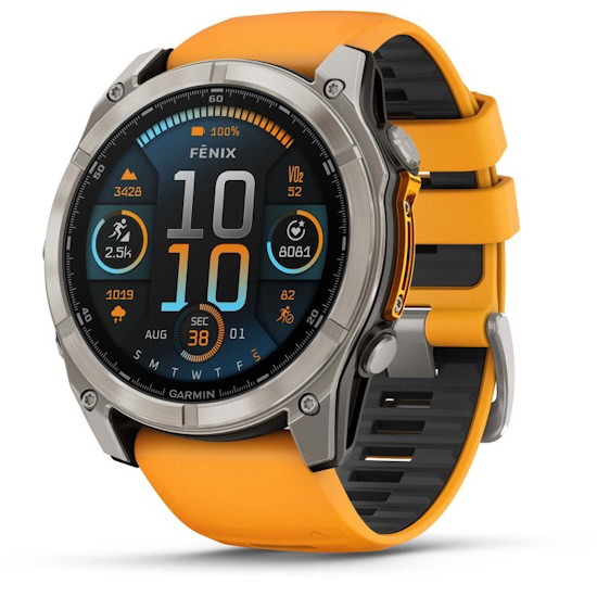 Picture of Garmin fenix 8 AMOLED-Sapphire,Titanium with Orange/Grap Band