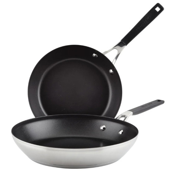 Picture of KitchenAid Stainless Steel Twin Pack Nonstick Frying Pans