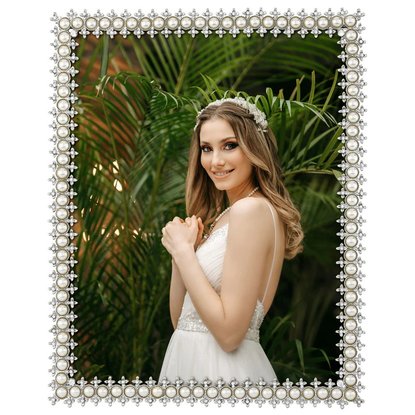 Picture of Olivia Riegel Crystal & Pearl 8'' x 10'' Frame - Silver