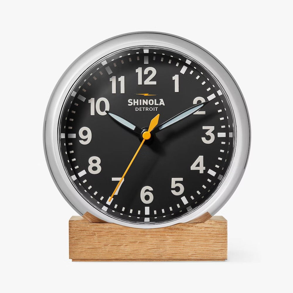 Picture of Shinola 6" Runwell Desk Clock - Black/Chrome