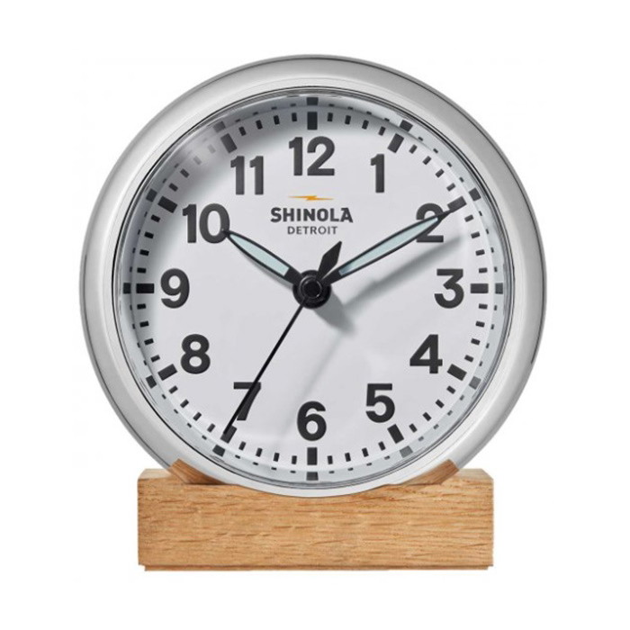 Picture of Shinola 6" Runwell Desk Clock - White Dial/Chrome Case