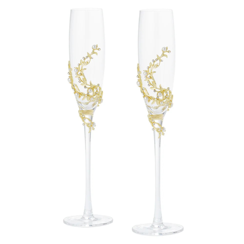 Picture of Olivia Riegel Set of Two Eleanor Flutes - Gold