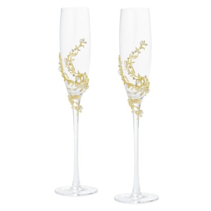 Picture of Olivia Riegel Set of Two Eleanor Flutes - Gold