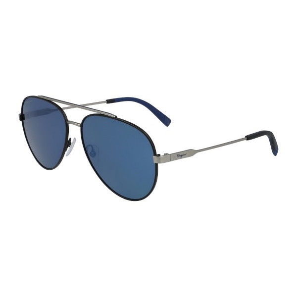 Picture of Ferragamo Aviator Sunglasses - Black/Dark Ruthenium